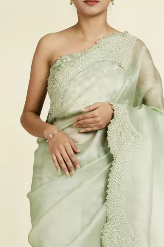 Sage Green Saree Set