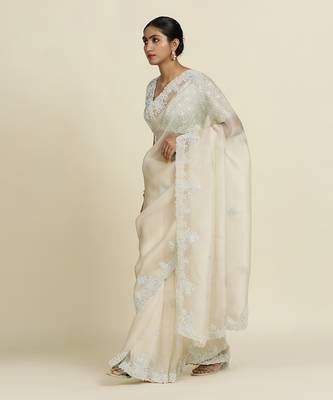 Off-White Saree Set 2
