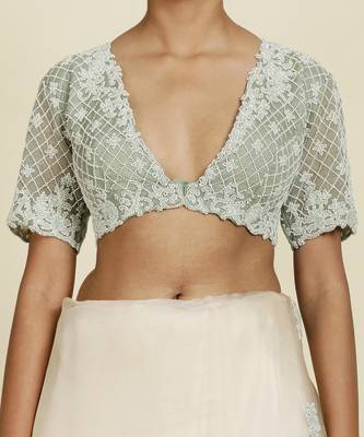 Off-White Saree Set 6