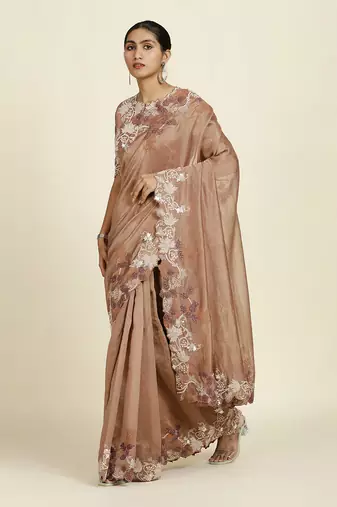 Brown  Saree Set