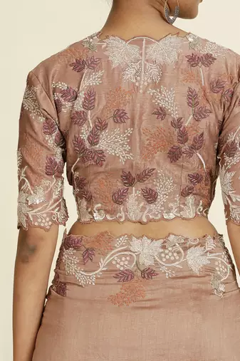 Brown  Saree Set