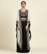 Black And Off-White Cape Set