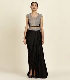 Black And Off-White Skirt Set