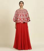 Red Capelet With Sharara