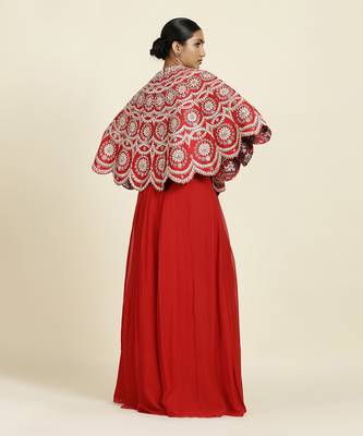Red Capelet With Sharara 4