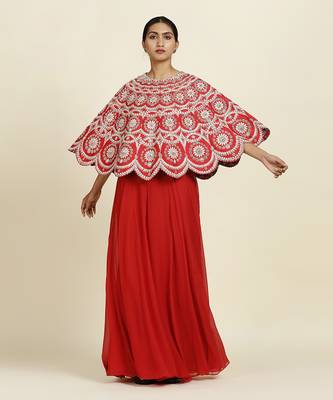 Red Capelet With Sharara 5