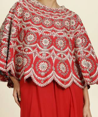 Red Capelet With Sharara 6