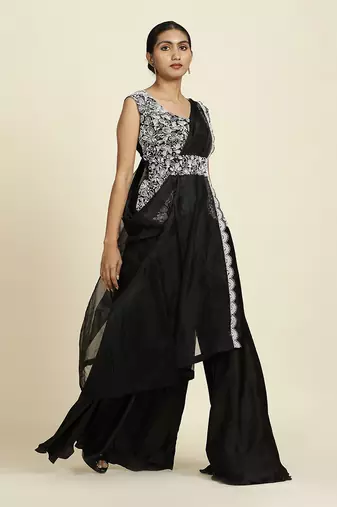 Black Sharara Set