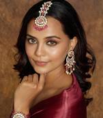 Pink & White Ethereal Maang Tikka