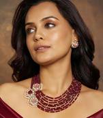 Multi Colour Broach Necklace Set