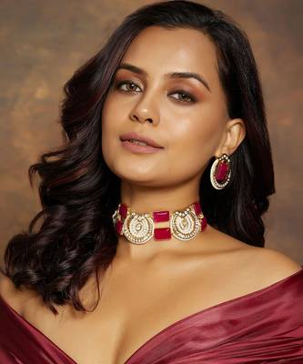 Red & White Polki Choker Set 3