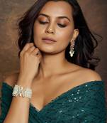 Green & White Polki Bracelet