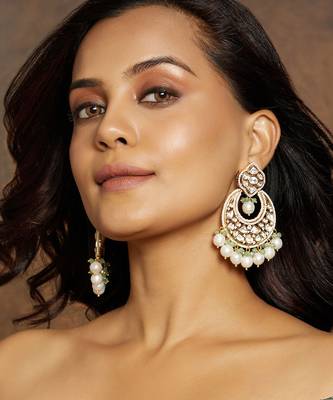 Royal Kundan Polki Chand Baali Earrings 2
