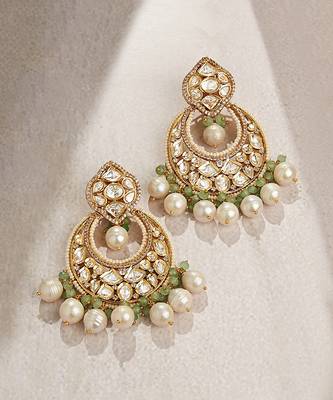 Royal Kundan Polki Chand Baali Earrings 3
