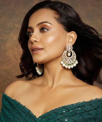 Royal Kundan Polki Chand Baali Earrings 1