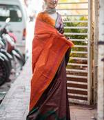 Green Woven Banarasi Saree With Blouse