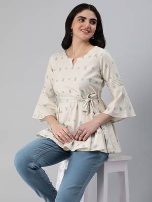 White printed cotton cotton-tops 5