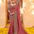 Light maroon plain silk saree with blouse