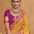 Mustard embroidered silk saree with blouse