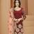 Red embroidered art silk salwar