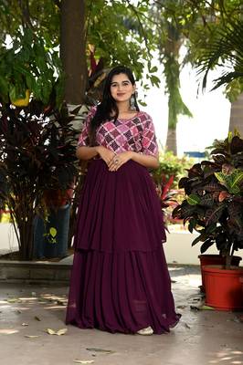 Wine bandhej faux georgette salwar 1
