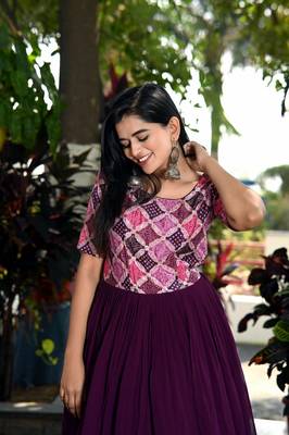 Wine bandhej faux georgette salwar 2