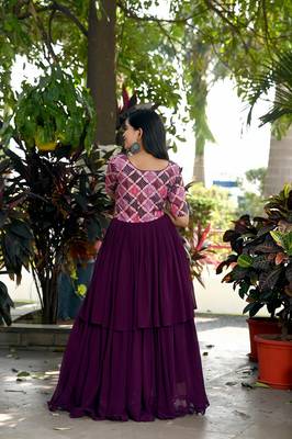 Wine bandhej faux georgette salwar 3