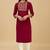 Rayon Straight Embroidery Kurti