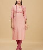Rayon Straight Embroidery Kurti