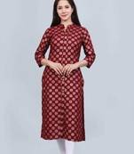 Rayon Straight Embroidery Kurti