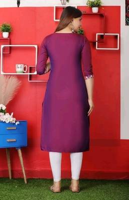 Magenta embroidered art silk ethnic-kurtis 2