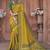 Yellow embroidered silk saree with blouse