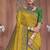 Yellow embroidered silk saree with blouse