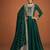 Dark-green embroidered silk salwar