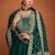 Dark-green embroidered silk salwar