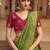 Green embroidered art silk saree with blouse