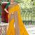  Lemon Satin Silk Embroidred Party Wear Saree With Blouse