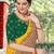  Lemon Satin Silk Embroidred Party Wear Saree With Blouse