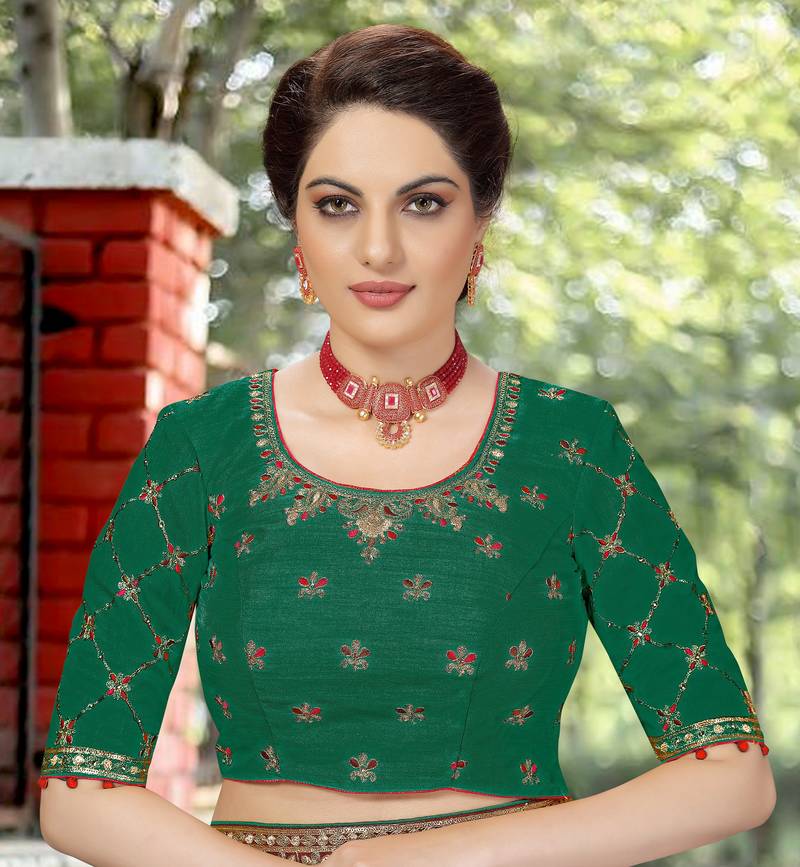  Lemon Satin Silk Embroidred Party Wear Saree With Blouse