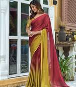 Siroski Work With Chiffon Fabric Padding Saree