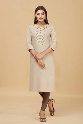 Cotton Straight Embroidery Kurti for women 1