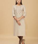 Cotton Straight Embroidery Kurti for women