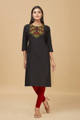 Cotton Straight Embroidery Kurti for women 1