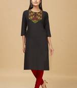 Cotton Straight Embroidery Kurti for women