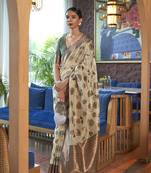  light green woven organza saree with blouse
