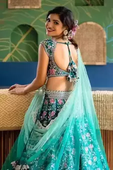Trendmalls  Satin Embroidery Work Wedding, Party Wear Semi-stitched Latest Lehenga Choli With Dupatta