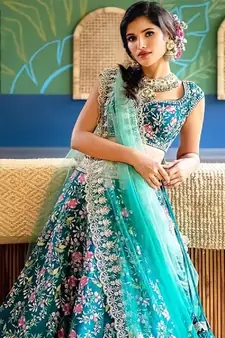 Trendmalls  Satin Embroidery Work Wedding, Party Wear Semi-stitched Latest Lehenga Choli With Dupatta