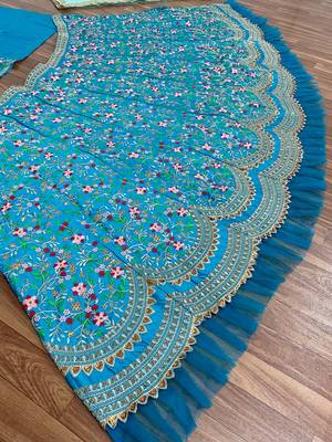 Trendmalls  Satin Embroidery Work Wedding, Party Wear Semi-stitched Latest Lehenga Choli With Dupatta 8