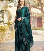 Trendmalls Trendmalls  Rangoli Silk Heavy Embroidred Party Wear Saree With Blouse