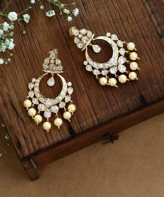 Lightweight Polki Chandbali 4